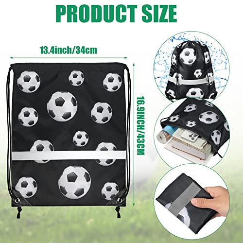 Saintrygo 12 Pcs String Bags Drawstring Back Sack with Reflective Stripe String Bags for Yoga Dance Swimming (Soccer) - style: Soccer