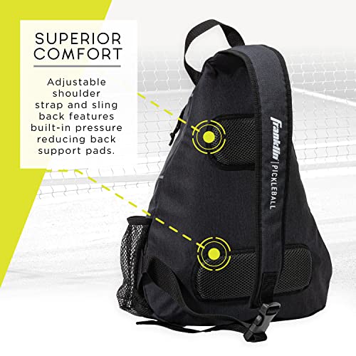 Franklin Sports Pickleball Bags - Sling Bag Backpack for Gear + Equipment - Men + Women - Holds Paddles, Balls + Accessories - color: Charcoal