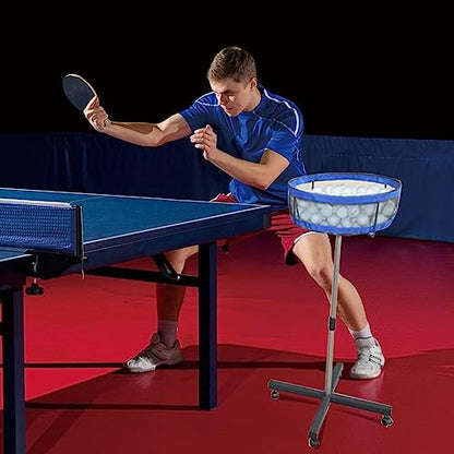 TNZMART Removeable Table Tennis Storage Multi-Ball Collector Holder Adjustable Height Pickleball Collection Basket for Training