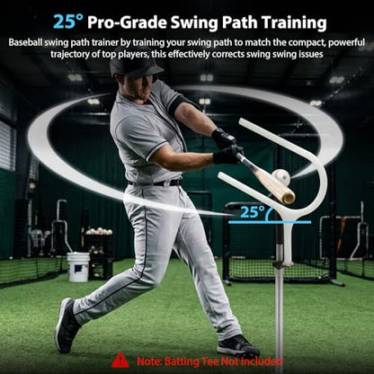 25° Baseball Swing Path Trainer, Upgraded All-Aluminum Tubing Clamps Bat Path Trainer, Softball & Baseball Swing Path Trainer