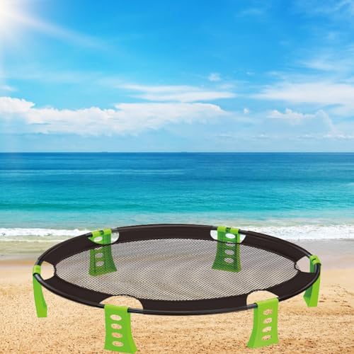 Game Set Air Pump Carry Bag Lightweight Volleyball Toy for Beach Yard Lawn Suitable for Family Friends Gathering - color: Green