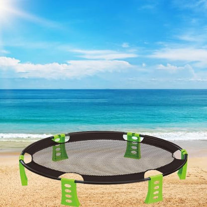 Game Set Air Pump Carry Bag Lightweight Volleyball Toy for Beach Yard Lawn Suitable for Family Friends Gathering - color: Green