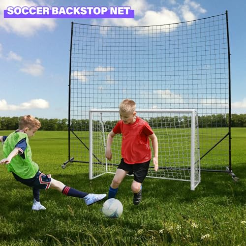 Backstop Net System for Backyard – Heavy Duty Sports Barrier Net with Steel Posts, Movable/Socketed Ball Stop Net for Soccer, Baseball, Training - size: 10FT Wide, style: Movable-1.75 Inch Net