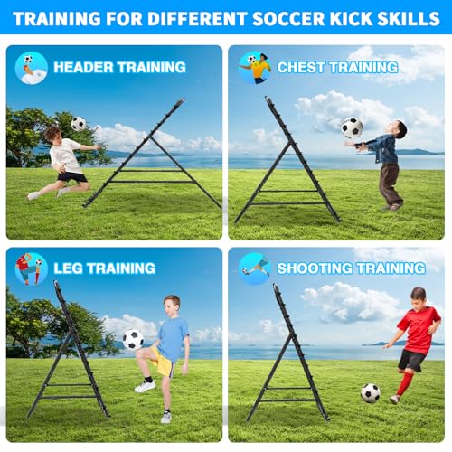 Adjustable Volleyball Rebounder Net 7x4 FT - Ultimate Training Equipment for Volleyball & Lacrosse Enhanced Bouncing System for Volleying, Bumping, and Spiking Drills - color: Black