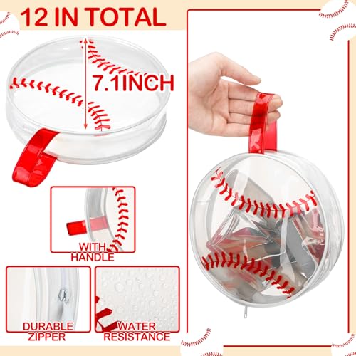 Reginary 12 Pcs Baseball Cosmetic Bag Gifts Accessories for Makeup Bags PVC Clear Cheer Base Ball Case Toiletry Zipper Pouch Waterproof Travel Handbag Purses Organizer for Baseball Team Gift - style: Baseball