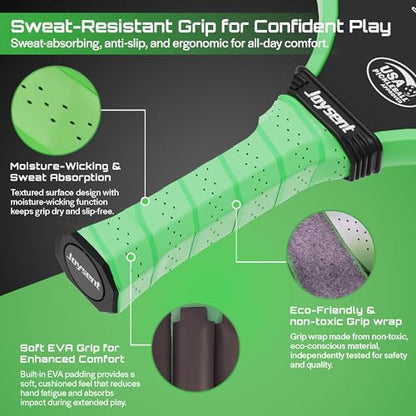 Pickleball Paddles Set, USAPA Approved Carbon Fiber Pickleball Set of 2 with Beginner Pickleball Rackets, Indoor Outdoor Pickle Balls for Adults Men Women, JT-1 - color: Green