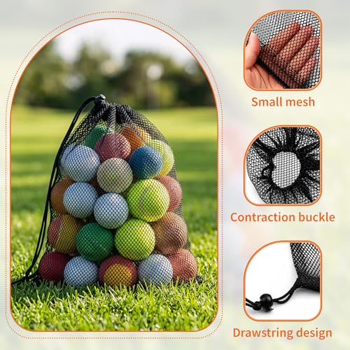 6-Pack Mesh Bags Drawstring- 11.8'' x 9.8'' Breathable Mesh Bag w/Lock for Gym,Travel, Camping, Beach - Multipurpose Storage Net Bag for Balls, Swim Gear, Laundry, Toys