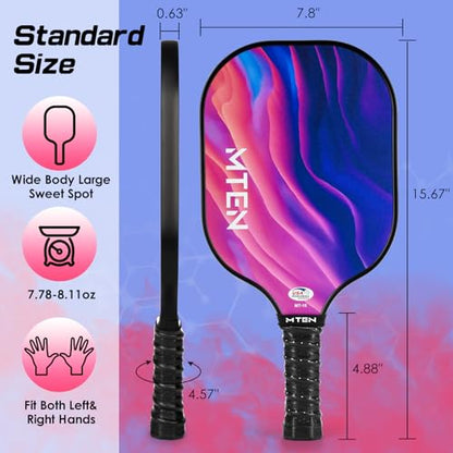 Pickleball Paddles, Pickleball Paddles Set of 4, USAPA Approved Fiberglass Set, 4 Paddles, 4 Outdoor Balls, 1 Bag, Pickleball