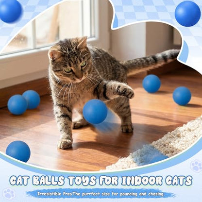 Hoteam 12 Pcs Cat Table Tennis Balls, 1.57 Inch Cat Ball Toys for Indoor Cats, High Bounce Table Tennis Balls, Interactive Bouncy Ball Toy for Kitten Cats Pets Playing Exercising Trainning(Blue) - color: Blue