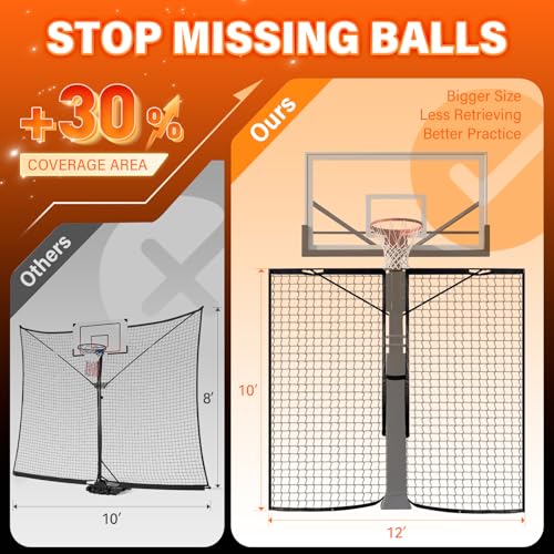 Basketball 2-in-1 Backstop Net+Light Mount System, Standalone Backstop Net, Standalone Light Mount Frame for Backyard Family Play, Fits Standard Hoops(Light NOT Included) - size: 5"×5", style: Standalone Backstop Net