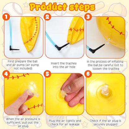 Sosation 8 Pcs Inflatable Sports Balls 16 Inch Inflatable Beach Ball Blow up Sports Party Decorations Swimming Pool Summer Pool Toys for Indoor Outdoor Beach (Baseball) - style: Baseball