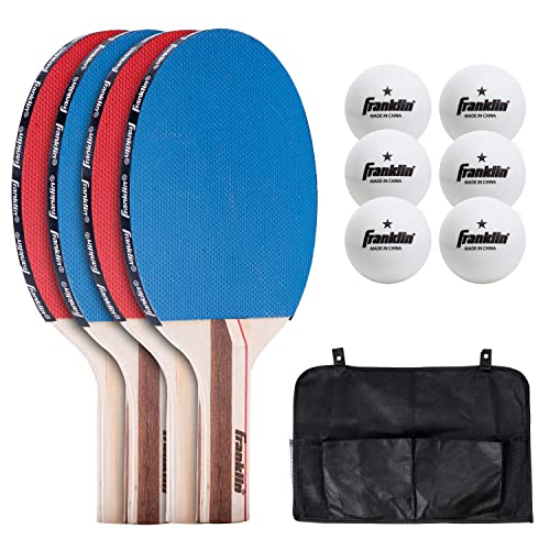 Franklin Sports Ping Pong Paddle Set with Balls - 2 Player & 4 Player Table Tennis Paddle Kit - Full Ping Pong Starter Kit - style: 4 Player Set
