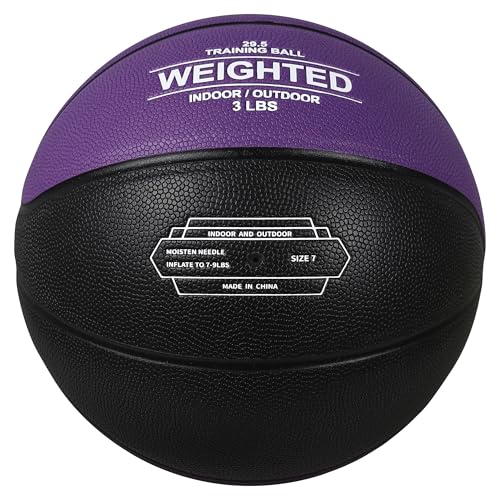 Size 6/7 Weighted Training Basketball (2.2/3/3.3 lbs) - Heavy Indoor/Outdoor Basketball for Dribbling, Passing, Rebounding & Skill Development - style: 3LBS