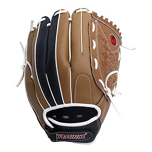 PHINIX Softball Gloves Brown & Black 12.5"-14" - size: 12.5", style: Infield