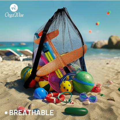 OrgaWise Heavy Duty Mesh Ball Bag,Basketball Bag for Balls,Ball Bags Mesh for Soccer/Volleyball/Football (School/Home/Park/Garage/Beach) - size: 30"x40"/76x102cm