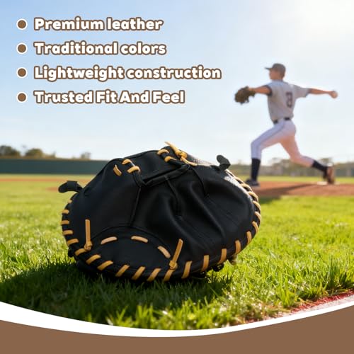 Pancake Baseball and Softball Training Glove, Flat & Soft Premium Fielding Gear for Right-Hand Throw, Great Choice for Teens Regular