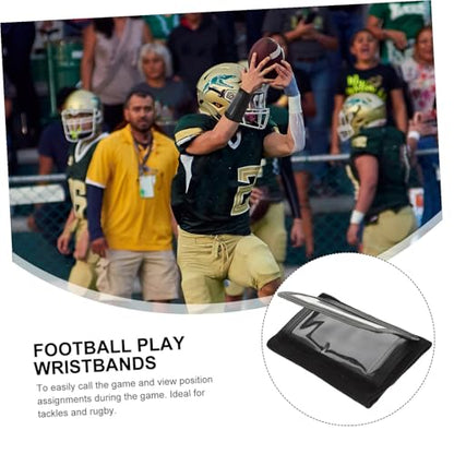 GARVALON Tactical Football Wristband Rugby Competition Play Insert Wristband for Quarterback Training Outdoor Sports Arm Band Size M