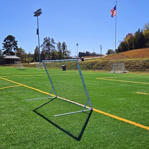 8x5 Ft Soccer Rebounder Goal, Heavy Duty 3MM Steel Frame w/Two Nets, 5 Adjustable Angles for Passing, Shooting & Skills Practice