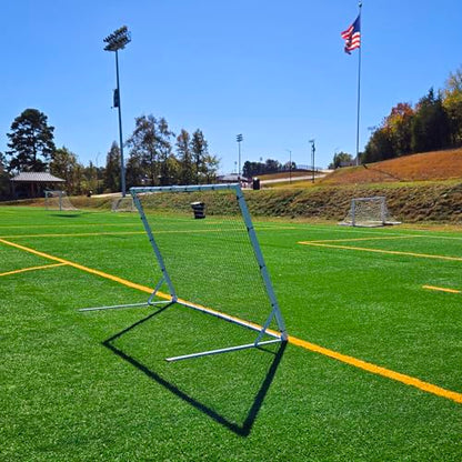 8x5 Ft Soccer Rebounder Goal, Heavy Duty 3MM Steel Frame w/Two Nets, 5 Adjustable Angles for Passing, Shooting & Skills Practice