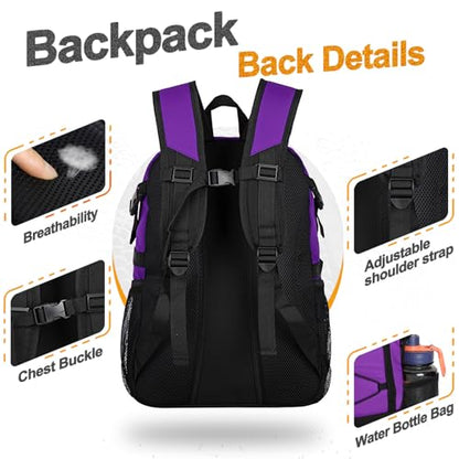 Goloni Soccer Backpack,Basketball Backpack with Ball Compartment & Shoe Compartment,Backpack for Basketball,Soccer - color: Purple