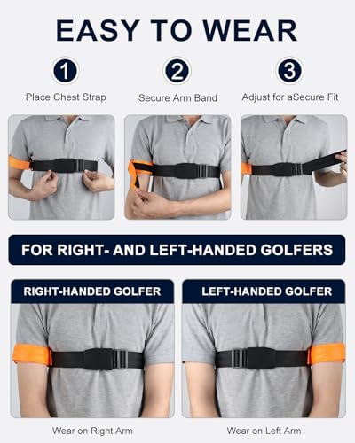 BoomBa Golf Swing Training Aid Strap, Adjustable Trail Arm Connection Trainer, Instant Feedback Golf Arm Band to Help Reduce Chicken Wing and Improve Swing Path