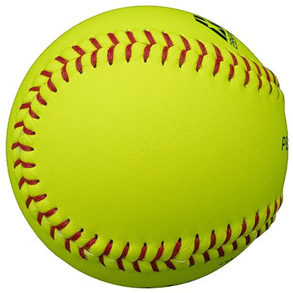 Baden Perfection Game Fastpitch Softballs | 12" Ball | Yellow Pro Leather Softballs for Fastpitch Play | One Dozen