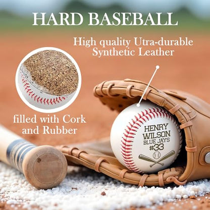 Personalized Baseball Ball with Custom Name, Engraved Ball, Personalized Baseball Gifts for Team, Coach, Player, Senior, Custom Award Trophy, Engraved Gift Thank You Coach - style: Baseball Bats