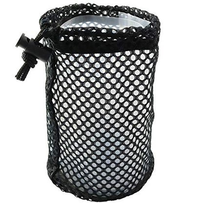 Nylon Mesh Bag 2pcs Black 17x12cm Lightweight Nylon Mesh Golf Ball Bags Holder Storage with Cord Lock Closure for Sports Balls, Toys, Diving