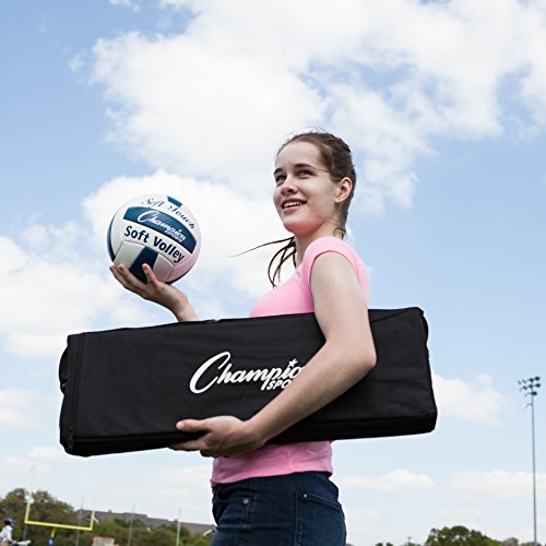 Champion Sports Outdoor Game Sets – Volleyball, Badminton, Tetherball, Bocce & Croquet - style: Backyard and Beach Volleyball Set