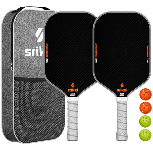 Pickleball Paddles, Raw T700 Carbon Fiber Pickleball Paddle, 16mm Power Polymer Core, Professional Rackets for Great Spin, Control & Precision Shots, USAPA Approved - color: 2-Player Set