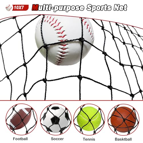 Baseball Softball Backstop Nets,Sports Net,Sports Netting Barrier,Sports Netting for Backyard,Twisted Knotted PE Net - style: 10X7FT
