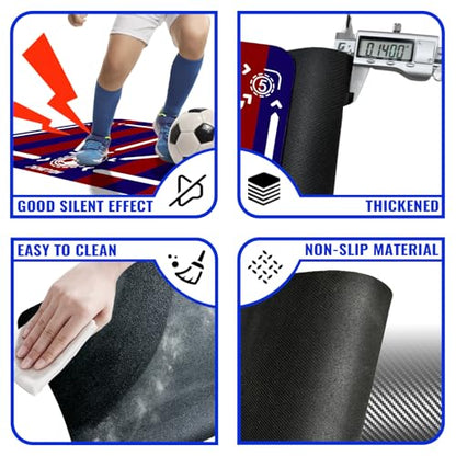 Soccer Training Equipment,Soccer Training Mat Improve Strength,Agility and Coordination,Anti-Slip Silent Absorption Soccer Footwork Training Mat,Soccer Trainer for Indoor/Outdoor Drills - style: Professional Set 47*31 IN - D