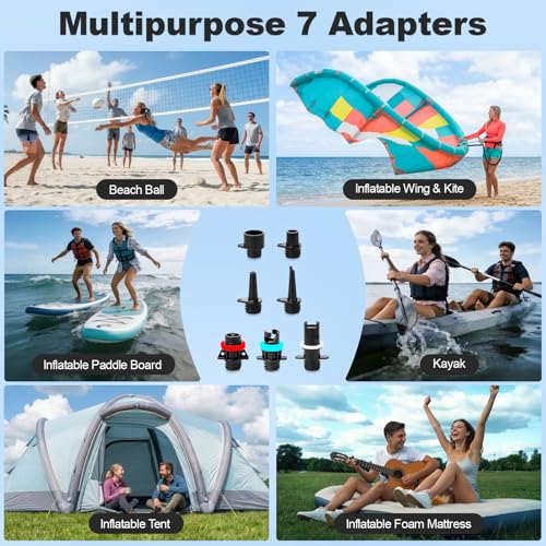 Paddle Board Pump Electric Portable,Rechargeable 22 PSI SUP Air Pump,Dual Power 7800mAh,12V DC Car Plug,Inflation Deflation,Auto-Off,for Paddleboard,Kayak,Kite,Tent,Kayaks - color: Green