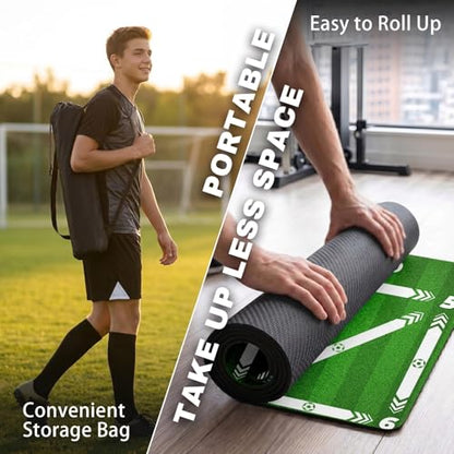 Britimes Soccer Training Mat Football Footstep Training Mat 35 * 24 in - color: Green Lawn