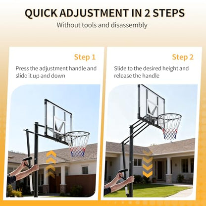 Portable Basketball Hoop 44 Inch Outdoor Backboard, 10FT Height Adjustable Basketball Goal for Teens, Kids and Adults, Play in Yard Park Gym Driveway Indoors