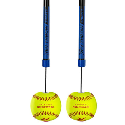 The Rev Pro Softball Arm Path Trainer (9in Ball) - Throwing & Pitching Trainer for Softball, Baseball, Waterpolo and Shoulder Warm-ups - size: Pack of 2, style: Rev Shorty Softball