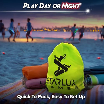 GloFlag Football – Light Up Game Set for Kids | Ages 8-12+, 4-16 players | LED Flags, Belts, Glow in the dark ball, bright field markers | Toys & Gifts for Boys 8–12+ | Play Day or Night | By Starlux