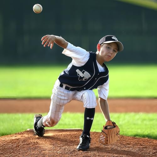 Baseball Glove + Ball Sets, Softball Glove, Baseball Mitt, 10.5''-12.5'' for Youth/Adult Training and Beginner Play, Synthetic Leather Softball Mitt - color: Brown, size: 10.5"