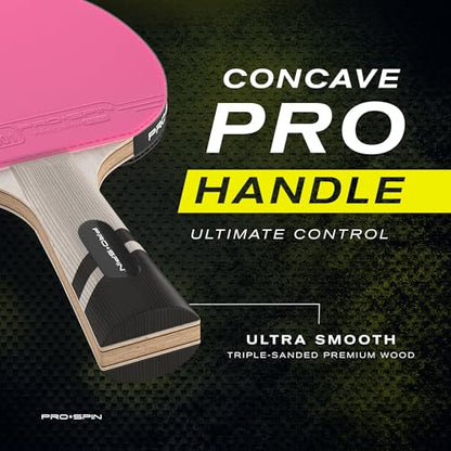 PRO-SPIN Ping Pong Paddles – ITTF Approved Professional Table Tennis Rackets with Carbon Fiber for Superior Control | 7-Ply Blade, Premium Rubber, 2.0mm Sponge - color: 1-Pack | Pink