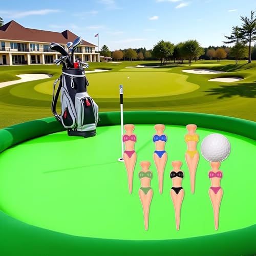 6Pcs/Set Funny Plastic Golf Tees, 76 mm/ 3 Inch Plastic Pin up Golf Tees for Home Golf Training Accessories Golf Tees
