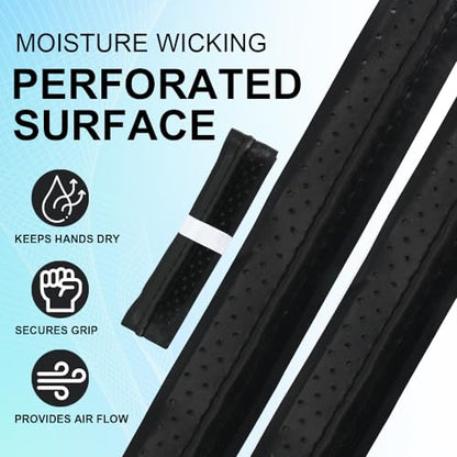 Pickleball Grip Tape 3pcs Overgrip Pickleball Paddle Grip Tape with Raised Ridge Replacement Grip Wrap Accessory for Pickleball Paddle Handle - color: Black