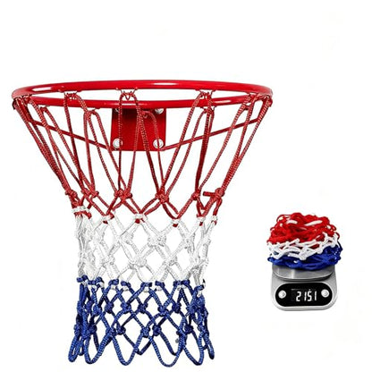 Thickening Basketball Net Replacement Heavy Duty, 12 Loops, [6.88Ounce],Upgrade Thick Professional Basketball Nets Outdoor, All Weather Anti Whip, Fits Standard Basketball Hoop Indoor or Outdoor