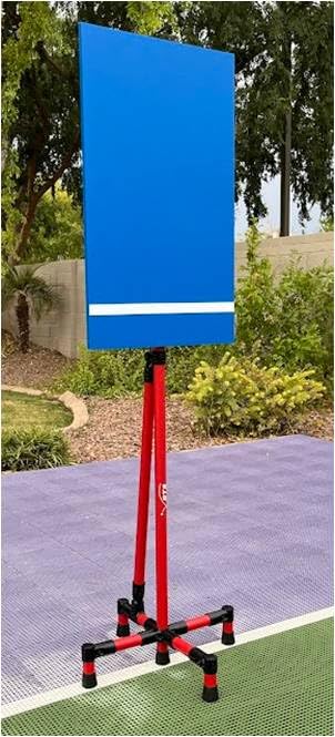 RTS Pickleball Rebounder | Portable Pickleball Training Wall | Premium Pickleball Practice Board Equipment | Indoor Outdoor Pickleball Training Equipment | Steel Frame | Dinks Volley Drills - color: Red Frame
