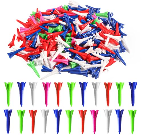 VEASAERS Golf Tees Plastic 1 1/2 inch Value 300 600 Pack, Upgrade More Unbreakable Bulk Stable Reduce Friction Side Spin Tee for Men Women Ladies - color: Mixed Color, size: 300 Pack