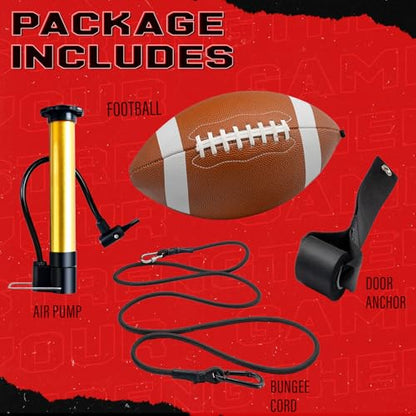 Official Size Football - Pass Back Trainer - Practice Throwing & Catching Indoors/Outdoors - Football Gear