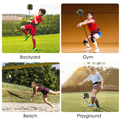 Volleyball Training Equipment Aid, Volleyball Practice Equipment, Solo Soccer Trainer for Practicing Serve, Setting, Spiking and Arm Swing Returns Ball After Every Swing, Beginner & Pro Gift