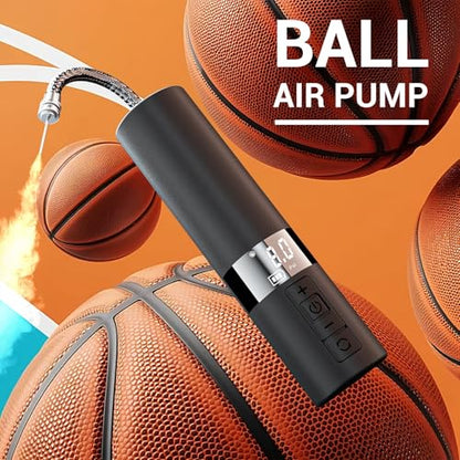 Electric Balloon Pump, Portable Battery-Powered Balloon Pump with LCD Display and Needle, 12 PSI Mini Air Pump, Suitable for Basketball, Soccer, Volleyball, and Rugby Balls.