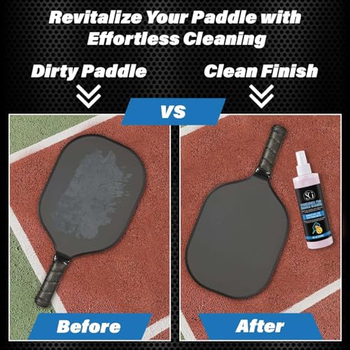 Pickleball Paddle Cleaner Spray - Removes Dirt, Ball Residue, Scuff Marks- EPA Safer Ingredients, Pickleball Accessories, Pickleball Gifts, Presidents Day Deals - 8 FL Oz
