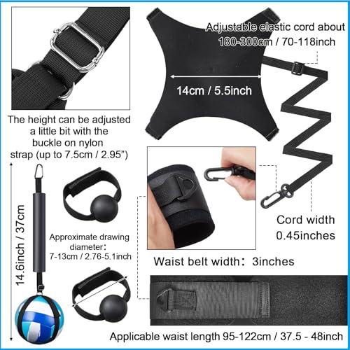 4 Pcs Volleyball Training Equipment Aid Volleyball Spike Trainer Training Technique Solo Trainer for Beginners Practicing Serving Setting Spiking and Arm Swing, Volleyball Gift for Adult Teen