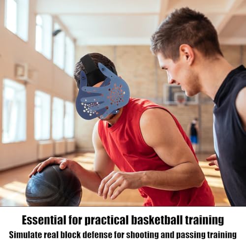 BOXOB Basketball Training Mask, Hand in Your Face Basketball Mask Face Guard for Preventing Collision Guard Shooter Jump Shot Dribble Training Equipment for Improving Skills (Black & Blue)